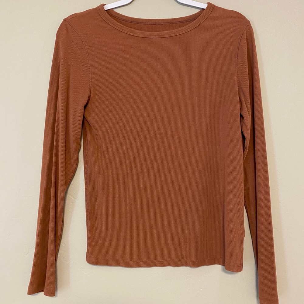 Orange ribbed long sleeve